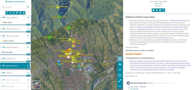 GIS- Digitalna turistička mapa – Grad Vranje